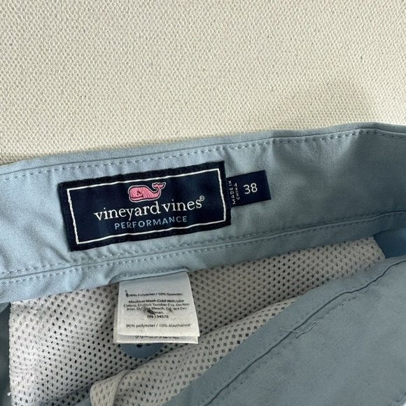 Vineyard Vines Performance Breaker Shorts Chino Golf Logo Blue Mens Size 38 - Picture 7 of 7